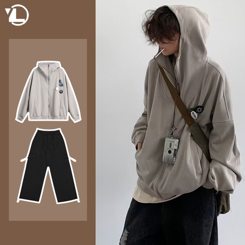 Haori Japanese Jacket - Autumn College Casual Set Men Japanese