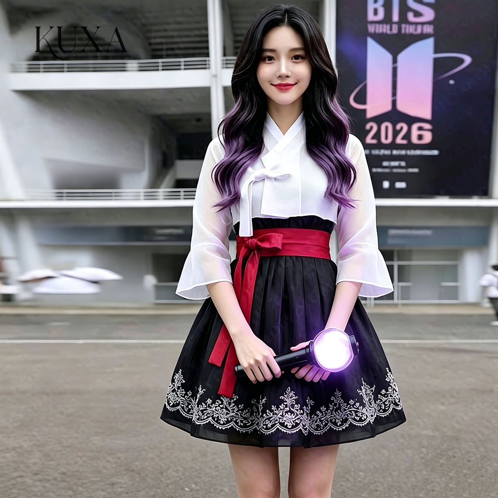 Hanbok Modern Set - KUXA Modern Appliques Short Concert Hanbok