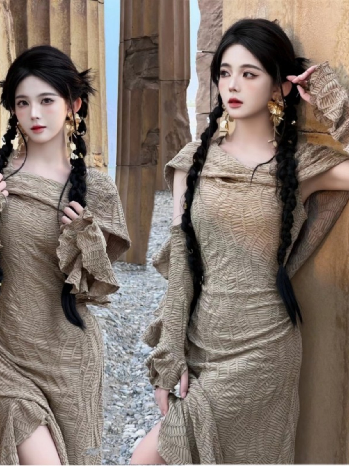 Ethnic Fashion Photography - Desert Themed Long Dress Women's Fashion