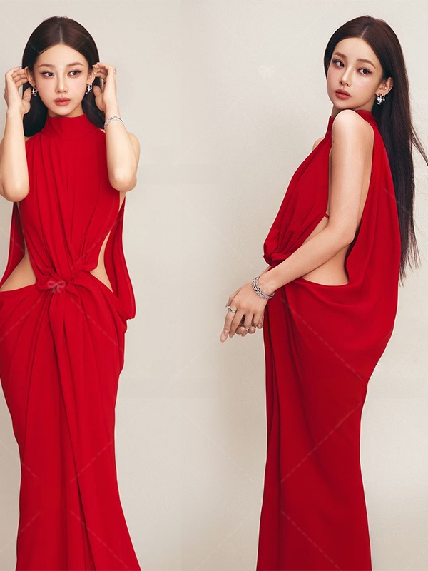Ethnic Fashion Photography - Red Portrait Photography Dress Simple Style