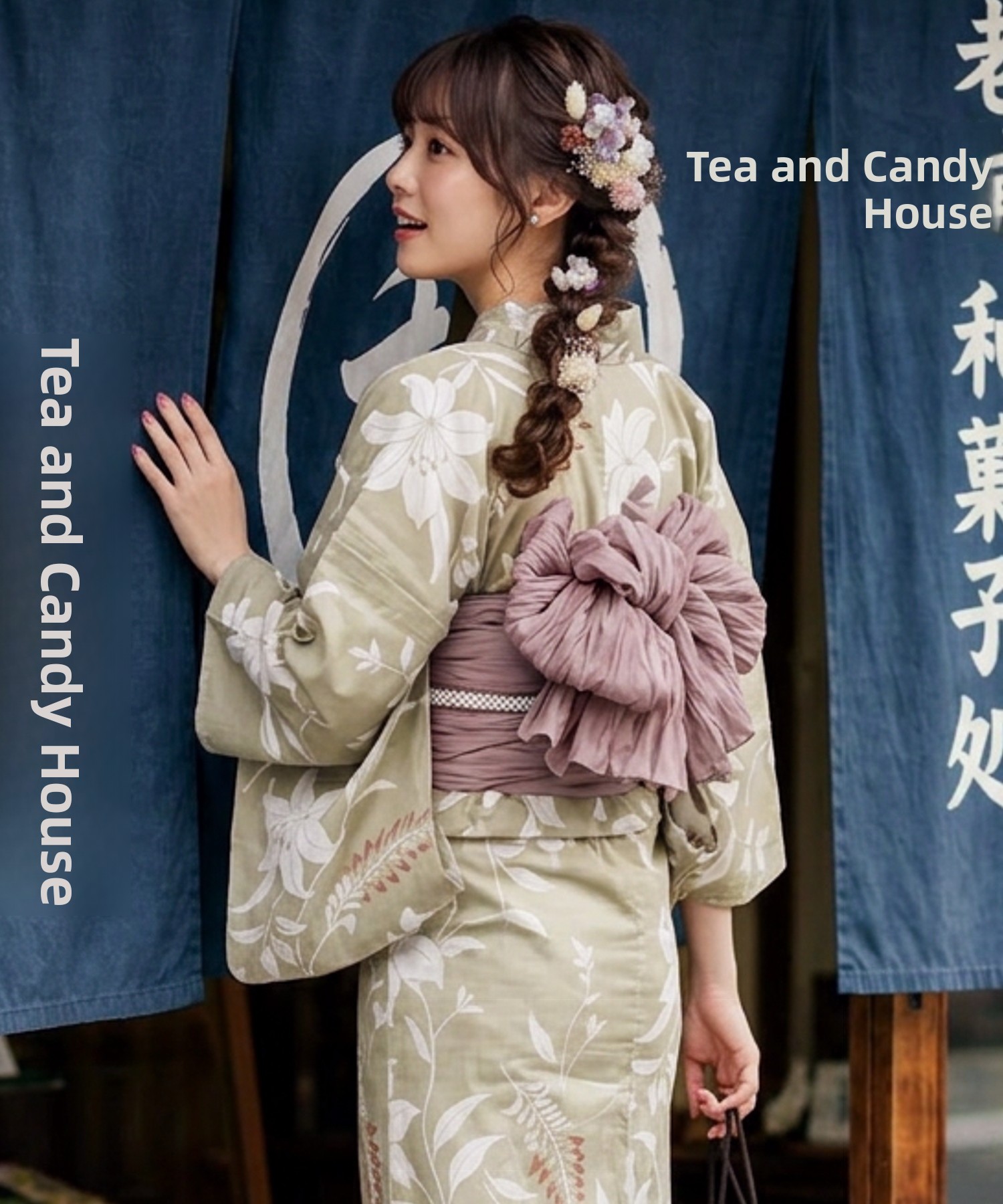 Ethnic Style Dresses - Traditional Yukata Kimono Cotton Linen Material