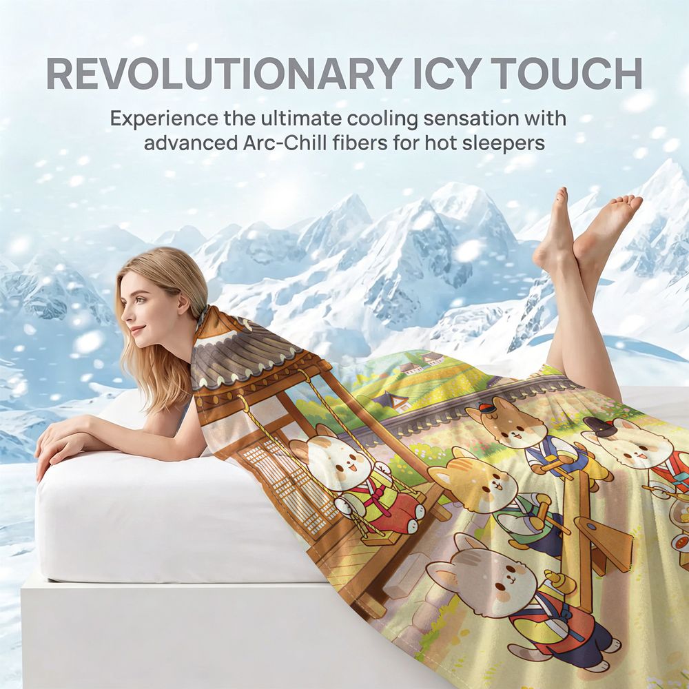 Hanbok Modern Set - Cooling Blanket Hanbok Shiba Digital Print