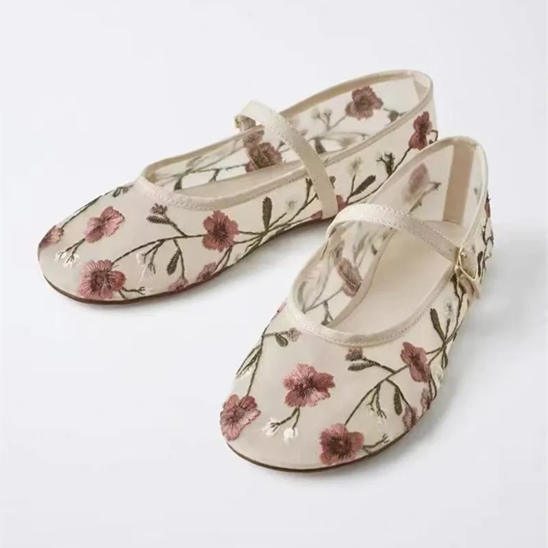 Mesh Embroidered Leisure Balle - Ethnic Fashion Brand 评论和价格