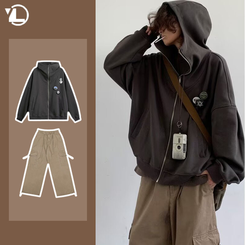 Autumn College Casual Set Men  - Haori Japanese Jacket 评论和价格