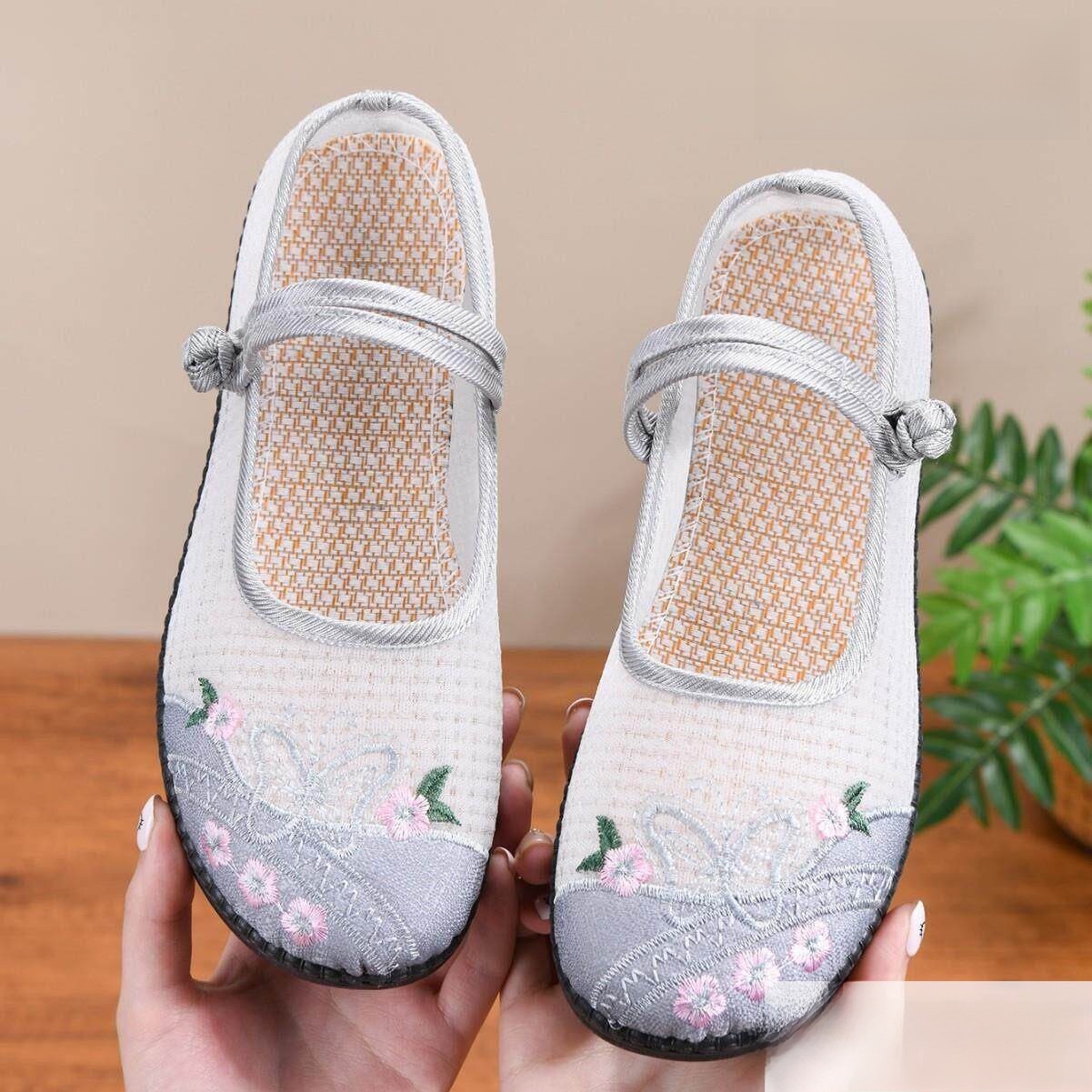 Breathable Embroidered Flat Bo - Ethnic Fashion Online 评论和价格