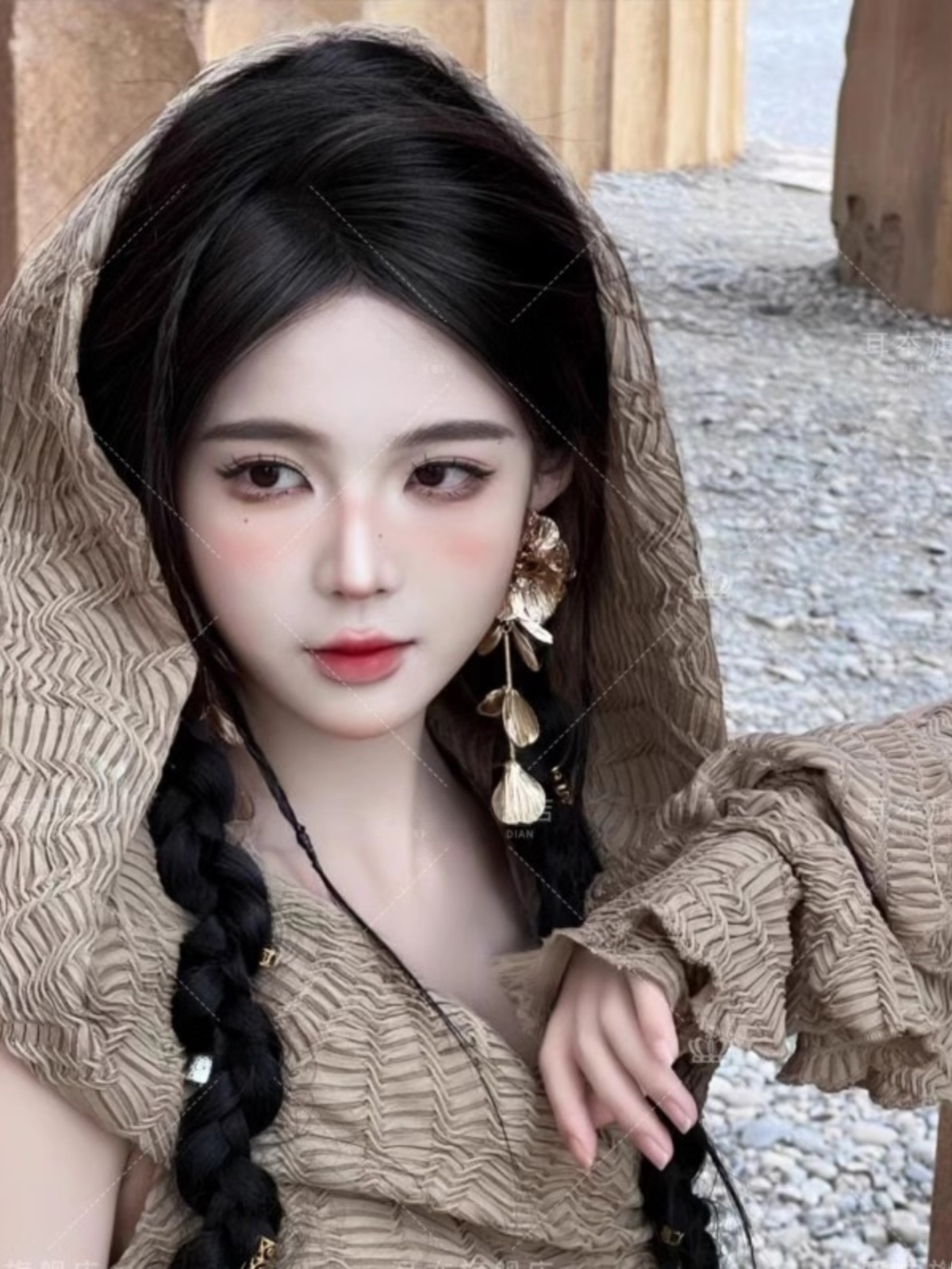 Desert  Themed Long Dress Wome - Ethnic Fashion Photography 评论和价格