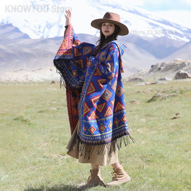 Women's Ethnic Style Hooded Cl - Ethnic Fashion Photography 评论和价格