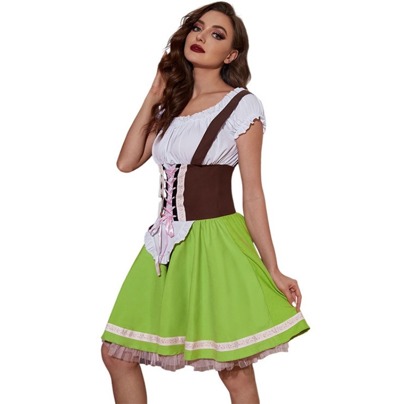 New Green National Style Beer  - Ethnic Fashion Dress 评论和价格