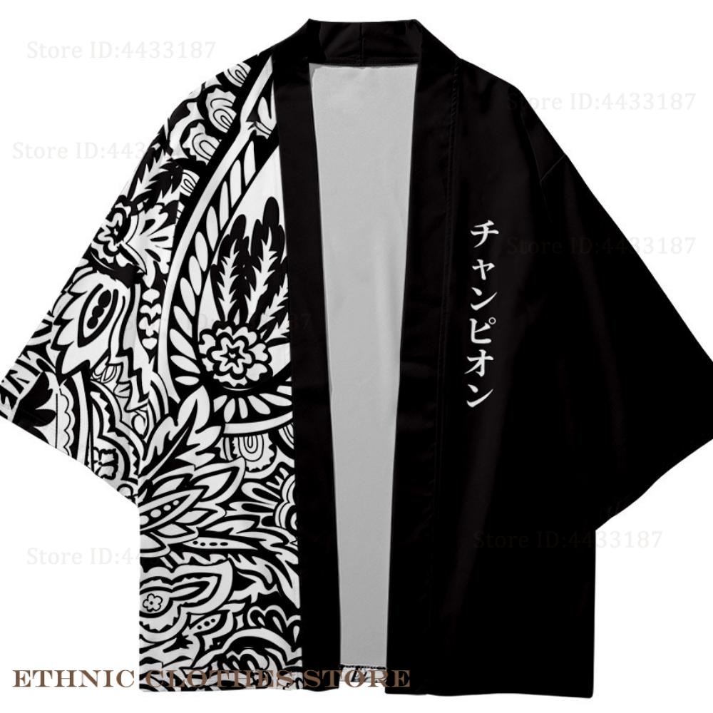 Plus Size 3XL 4XL 5XL Japanese - Haori Japanese Jacket 评论和价格