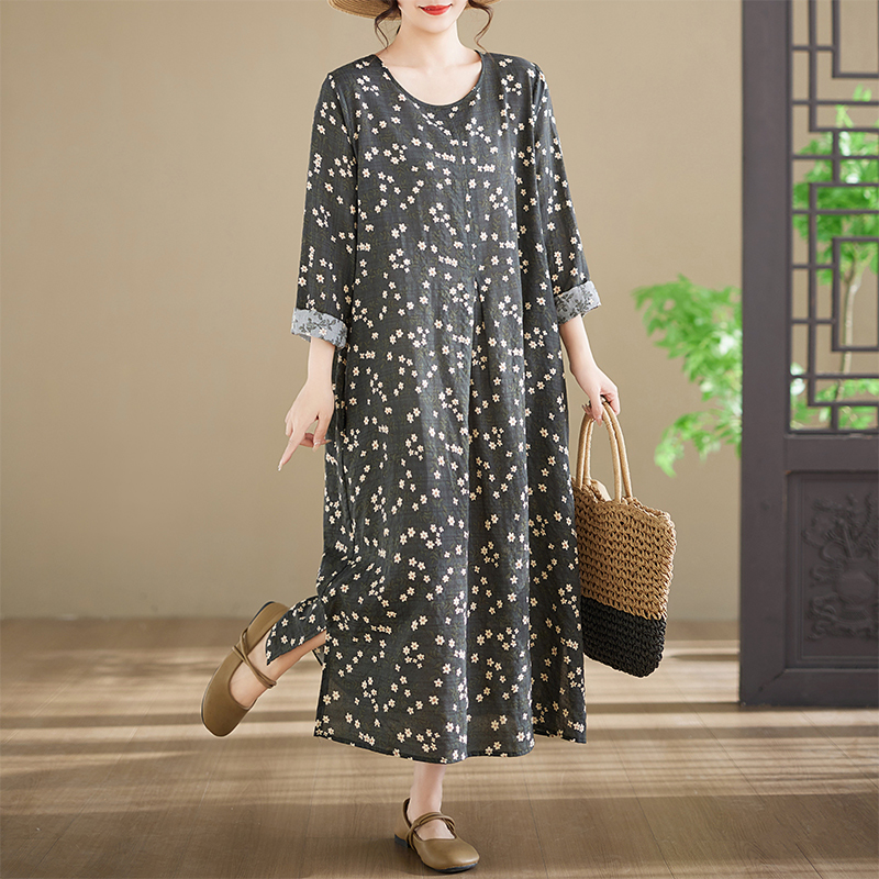 New plus Size Long Sleeve Cott - Ethnic Style Dresses 评论和价格
