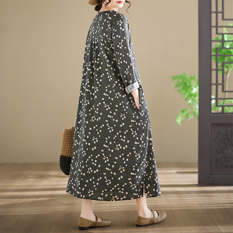 New plus Size Long Sleeve Cott - Ethnic Style Dresses 评论和价格
