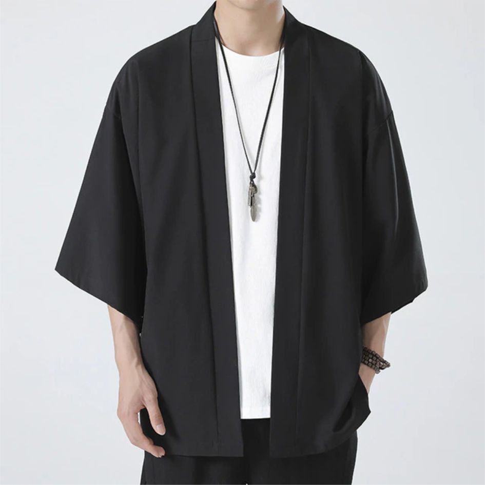 Hot Men's Lightweight Kimonos  - Haori Japanese Jacket 评论和价格