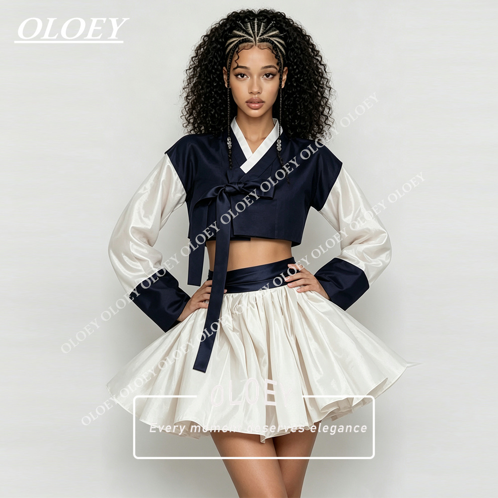 OLOEY Modern Navy Blue Ivory S - Hanbok Modern Set 评论和价格