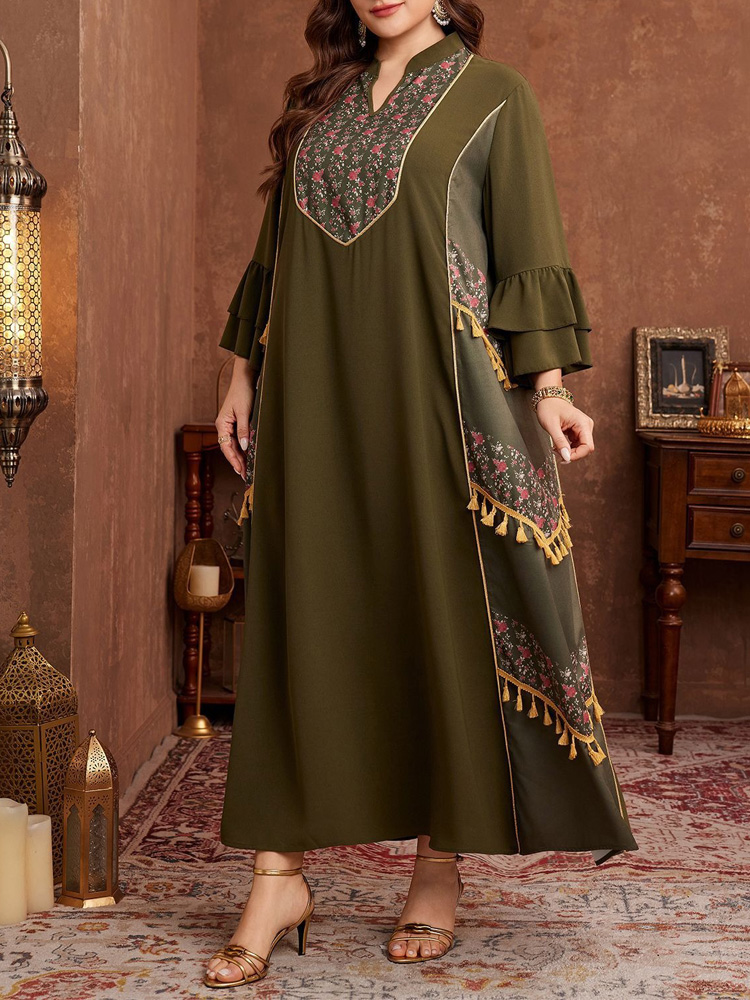 GIBSIE Plus Size Ethnic Style  - Ethnic Style Dresses 评论和价格